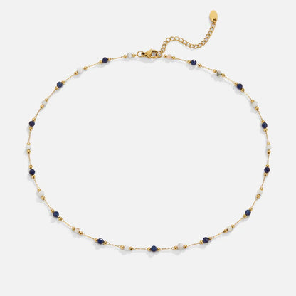 Midnight Beaded Stone Necklace