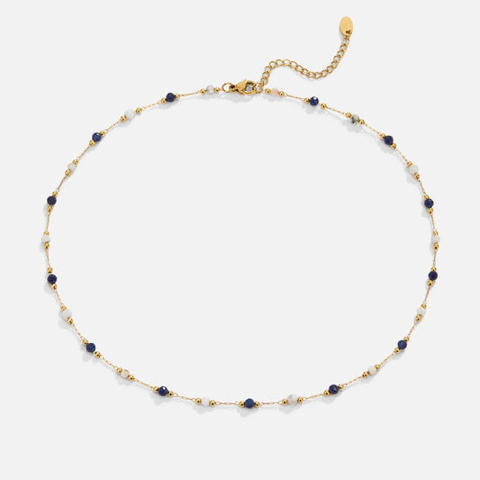 Midnight Beaded Stone Necklace
