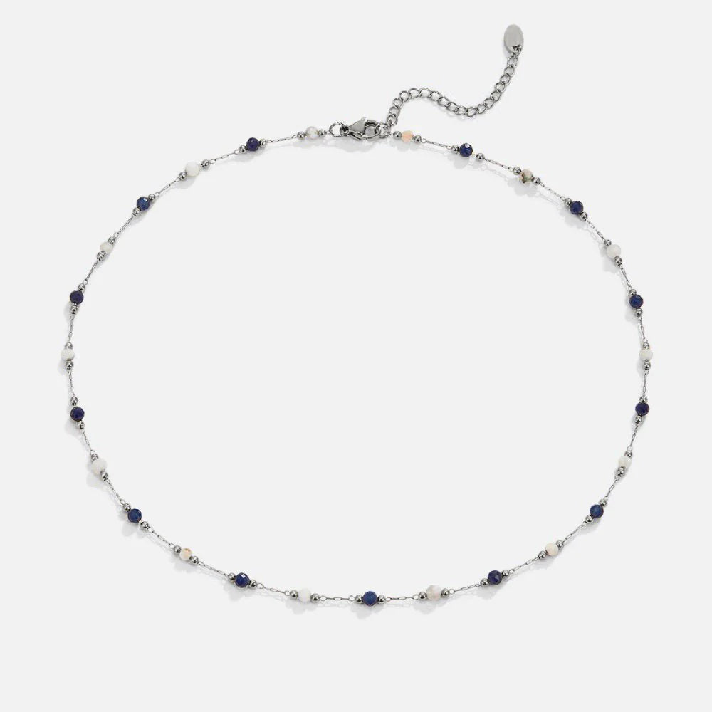 Midnight Beaded Stone Necklace