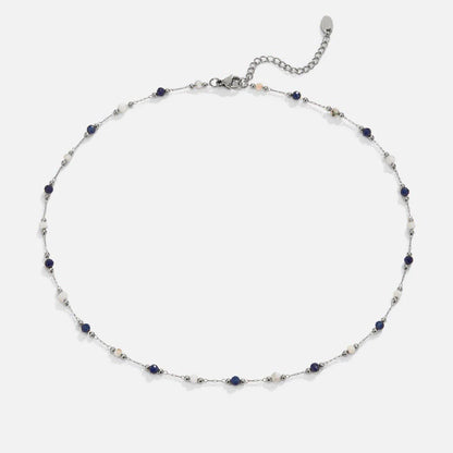 Midnight Beaded Stone Necklace
