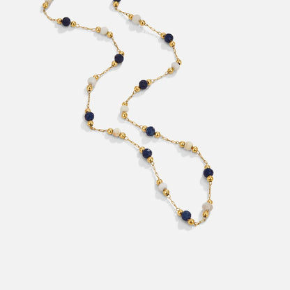 Midnight Beaded Stone Necklace