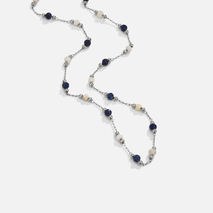 Midnight Beaded Stone Necklace